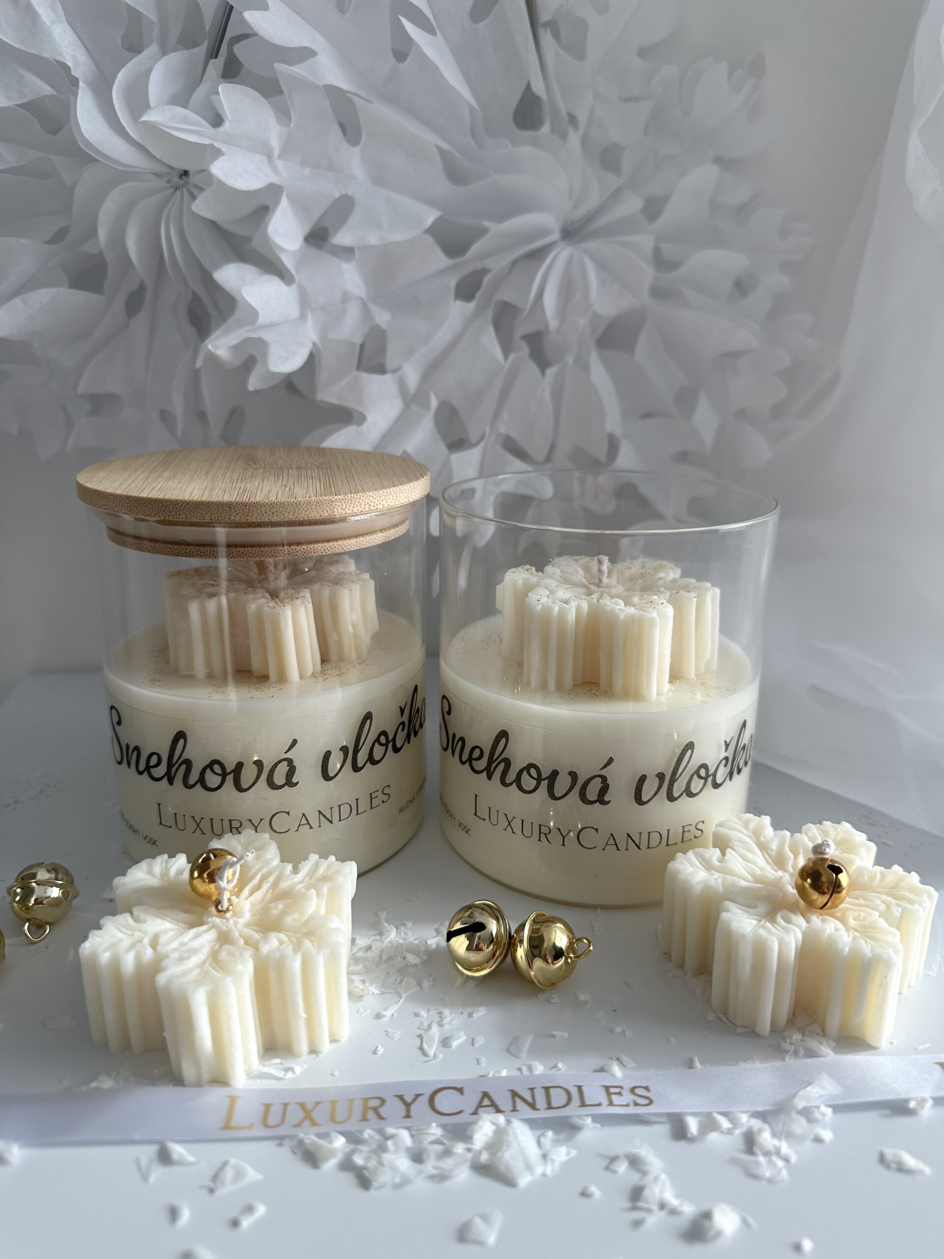 Sviečka v skle Snehová vločka