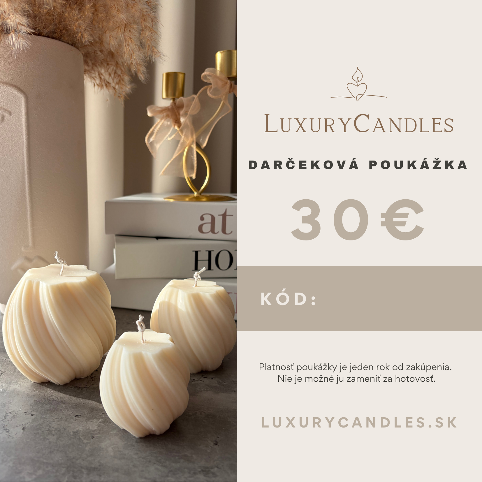 Darčeková poukážka v hodnote 30 EUR