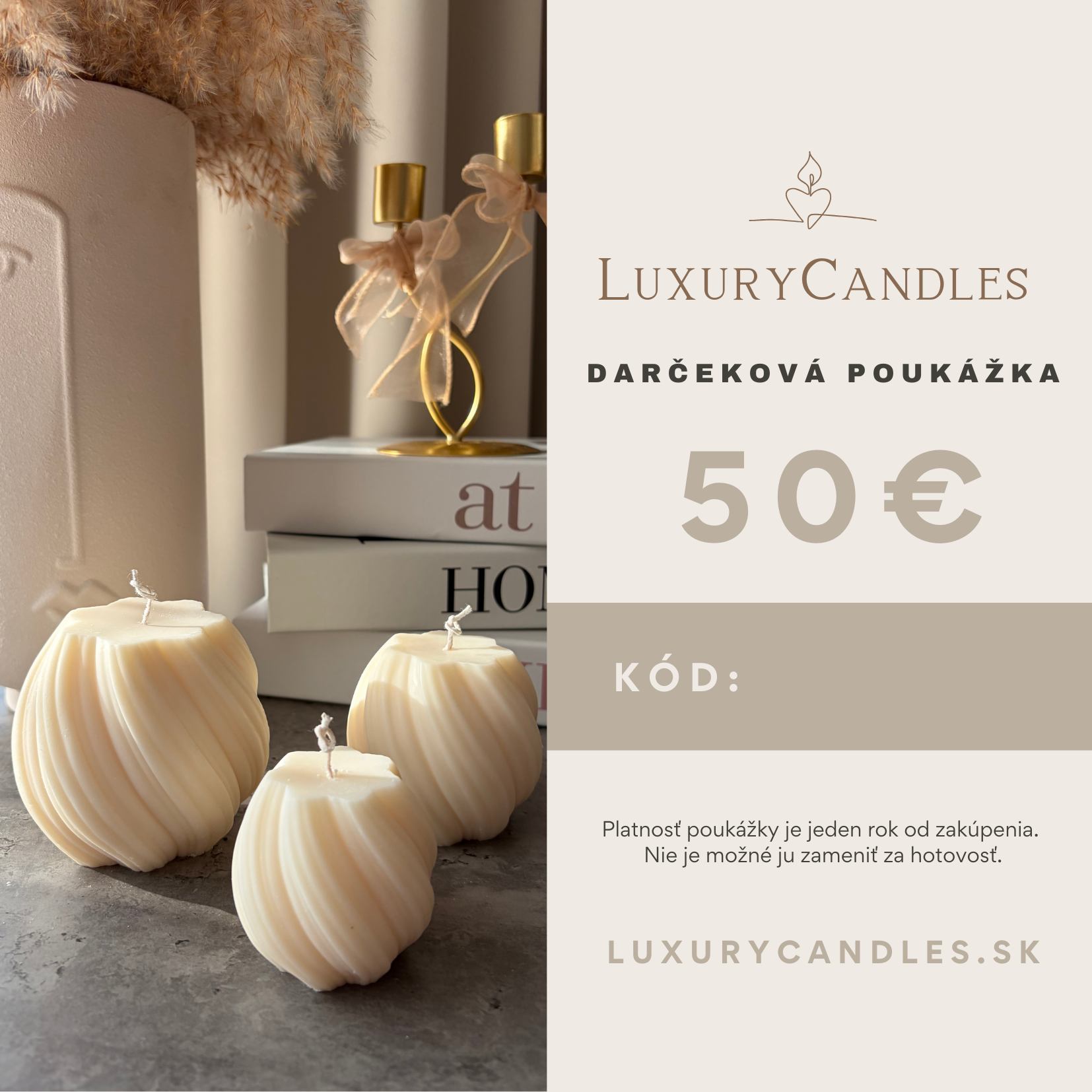 Darčeková poukážka v hodnote 50 EUR