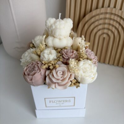 Flowerbox Teddy biela