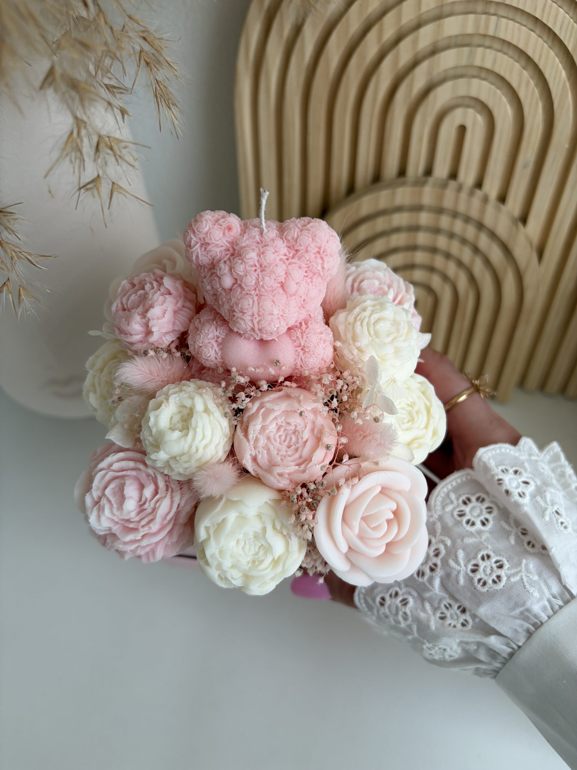 Flowerbox Teddy ružová – Obrázok 3